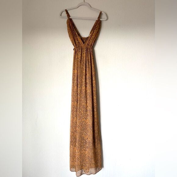Rodebjer Tank Maxi Orange Brown Dress Tiger Print Backless Size M - Picture 8 of 11